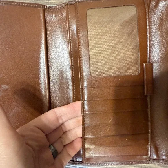 Vintage Dooney & Bourke Wallet Black Tan Checkbook - Picture 8 of 15